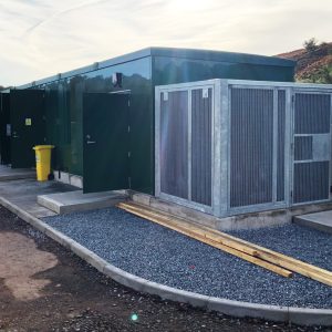 LPCB GRP Kiosk with Steel Caging - Protecting HVAC Equipment.